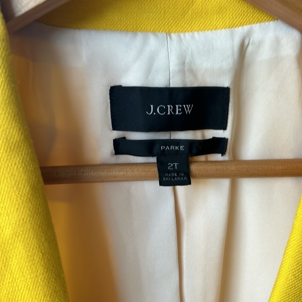 J. Crew PARKE Yellow Linen Blazer size 2 T - Picture 3 of 15